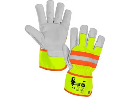 Rukavice HIVI, kombinované, žlto-oranžové, veľ. 10,5