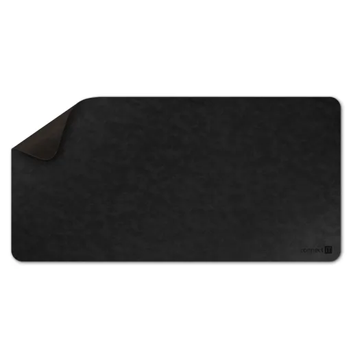 CONNECT IT DoubleColor podložka pod klávesnicu a myš, umelá koža, ČIERNA + TMAVO HNEDÁ
