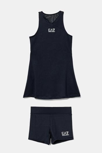 Dievčenské šaty EA7 Emporio Armani tmavomodrá farba, mini, áčkový strih, 8NFA51 FJGBZ