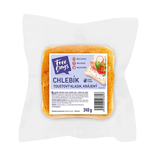 FREE DAYS Chlebík toast biely krájaný 240 g