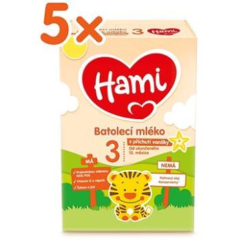 Hami 12+ batoľacie mlieko s vanilkovou príchuťou 5× 600 g (5900852931116)