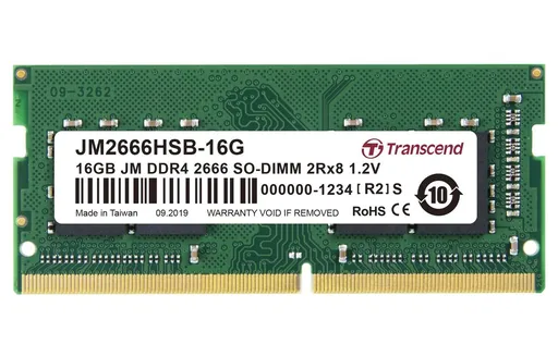 Transcend pamäť 16GB (JetRam) SODIMM DDR4 2666 2Rx8 CL19