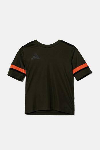 Detské tričko adidas Performance zelená farba, s potlačou, JN7853