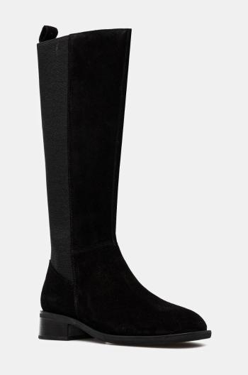 Semišové čižmy Vagabond Shoemakers SHEILA dámske, čierna farba, na plochom podpätku, 5835-140-20