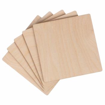 Set creativ plăcuțe din lemn Sixtol CREATIVE WOOD SET 5, 10 x 10 cm