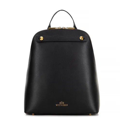 Dámsky kožený trapezový batoh čierny 100-4E-601-1