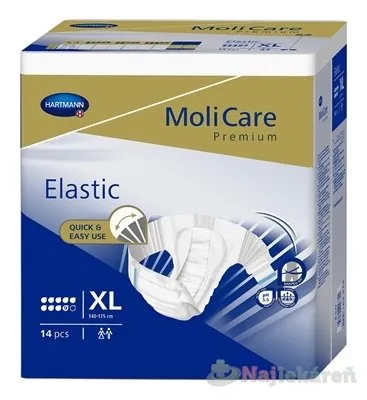 MoliCare Premium Elastic 9 kvapiek XL plienkové nohavičky zalepovacie 14ks