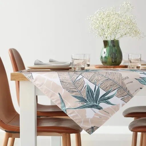 ArtFir Záhradný obrus GARDEN 14D | béžová/tyrkysová 85 x 85 cm