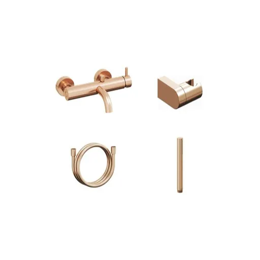 Vaňová batéria Ravak Espirit so sprchovacím setom 150 mm ružové zlato brúsené X07S127