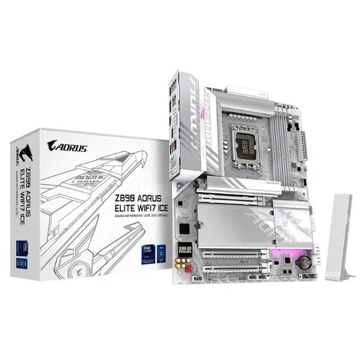 GIGABYTE MB Sc LGA1851 Z890, ELITE WF7 ICE, Intel Z890, 4xDDR5, 1xDP, 1xHDMI, 1xThunderbolt, WiFi