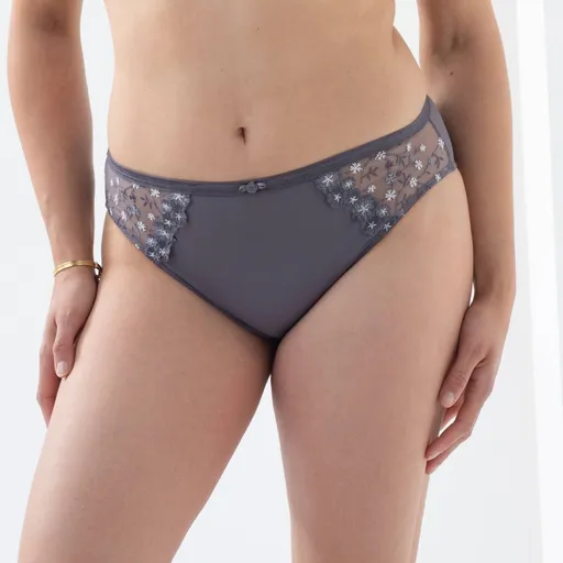 Súprava 2 midi nohavičiek Oliena z mikrovlákna a vyšívaného tylu