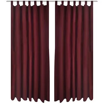 Vínové mikrosaténové závesy s pútkami – 2 ks – 140 x 175 cm (130362)