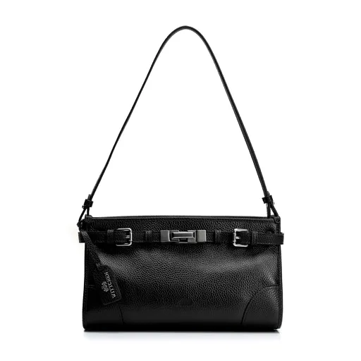 Dámska kožená kabelka na rameno s elegantnými detailmi