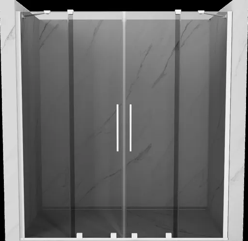 MEXEN/S - Velar Duo posuvné sprchové dvere 170, grafit, biela 871-170-000-42-20