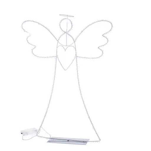 Vianočná svietiaca dekorácia Anjel so svätožiarou, 36 x 44 cm, 35 LED