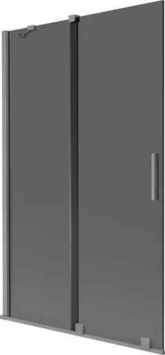 MEXEN/S - Velár dvojkrídlová posuvná vaňová zástena 110 x 150, grafit, grafit metal 896-110-000-41-95