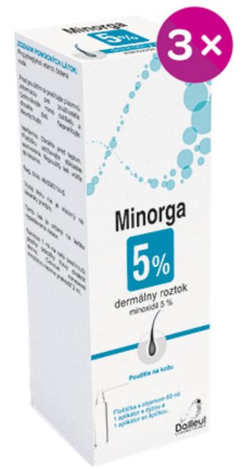 MINORGA 5 % dermálny roztok 3 x 60 ml