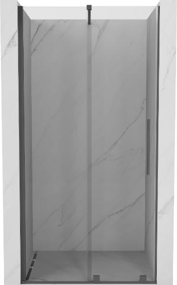 MEXEN/S - Velár posuvné sprchové dvere 90, transparent, grafit kartáčovaná 871-090-000-01-66