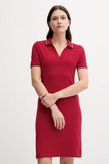 Šaty Tommy Hilfiger červená farba, mini, priliehavé, WW0WW45740