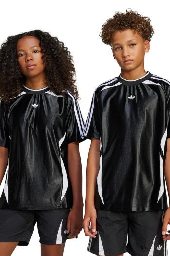 Detské tričko adidas Originals čierna farba, s nášivkou, JC9126