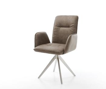 Otočná stolička Vinja-Flex taupe vintage krížová základňa štvorcová