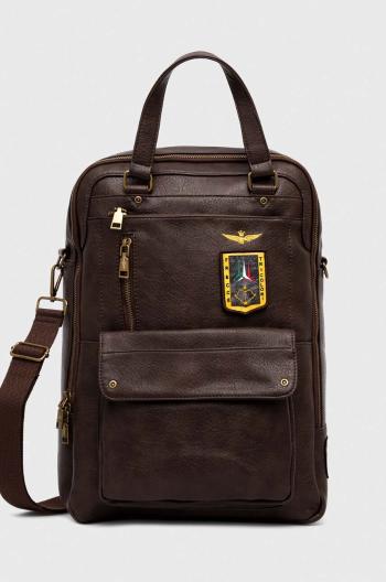 Ruksak Aeronautica Militare pánsky, hnedá farba, veľký, jednofarebný, AM476