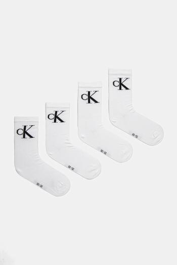 Ponožky Calvin Klein Jeans 4-pak dámske, biela farba, 701232678