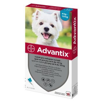 ADVANTIX Spot-on pre psov 4-10 kg 1 ml 4 pipety