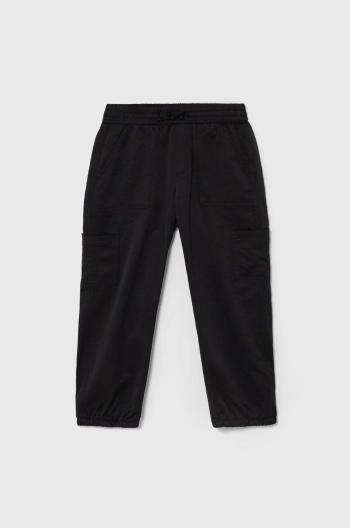 Detské nohavice Abercrombie & Fitch čierna farba, jednofarebné