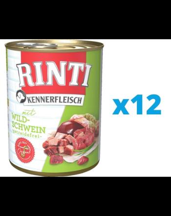 RINTI Kennerfleisch Wild boar hrana umeda 12 x 800 g cu mistret