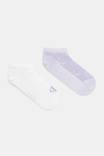 Ponožky Calvin Klein Jeans 2-pak dámske, fialová farba, 701232667