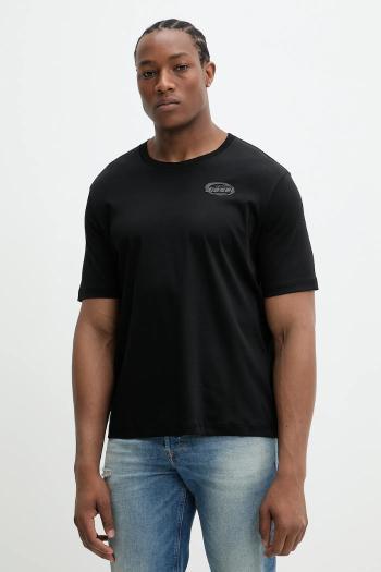 Bavlnené tričko Diesel T-MADJUST-R2 T-SHIRT pánske, čierna farba, s potlačou, A16432.0SKAF