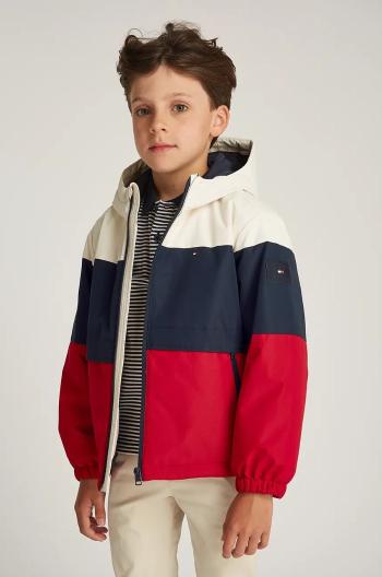 Detská bunda Tommy Hilfiger červená farba, KB0KB09365