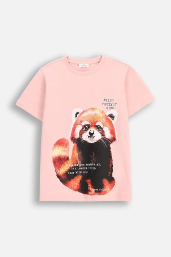 Detské bavlnené tričko Coccodrillo béžová farba, s potlačou, EVERYDAY UNISEX