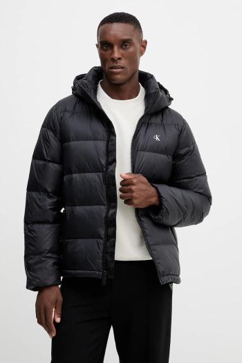 Páperová bunda Calvin Klein Jeans čierna farba, zimná, LV04RC518G