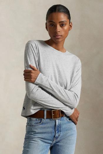 Tričko s dlhým rukávom Polo Ralph Lauren šedá farba, 211967103