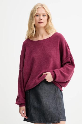 Sveter s prímesou vlny American Vintage PULL ML COL BATEAU ružová farba, ľahké, DAM225