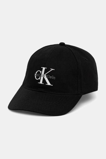Bavlnená šiltovka Calvin Klein Jeans čierna farba, s nášivkou, LV04G5004G