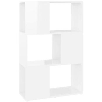 Shumee deliaca stena biela vysoký lesk 60 × 24 × 94 cm drevotrieska, 809077
