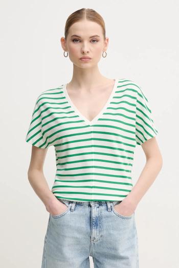 Tričko Tommy Hilfiger dámske, zelená farba, WW0WW46114