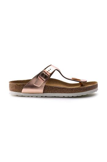 Kožené žabky Birkenstock Gizeh dámske, ružová farba, na plochom podpätku, 1005049
