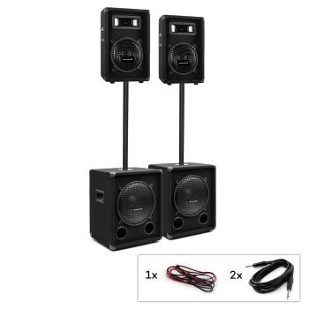 Auna Pro PW-Series MKII, pasívna PA sada, 2 x subwoofer + 2 x 2-pásmový reproduktor