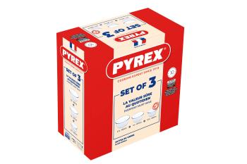 Pyrex SADA PYREXOVÝCH MISIEK 3KS, 0,7L+1,1L+2,3L, SKLO
