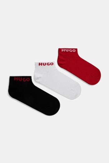 Ponožky HUGO 3-pak dámske, biela farba, 50516397