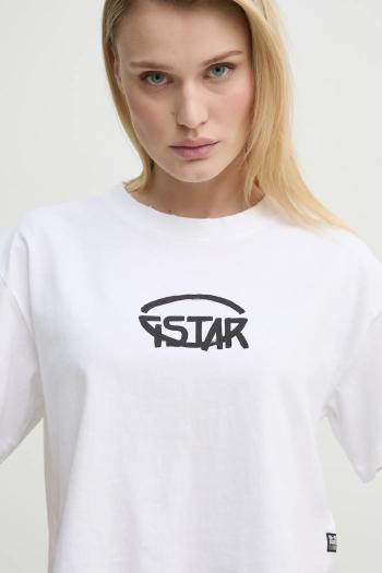 Bavlnené tričko G-Star dámske, biela farba, D26239-C336