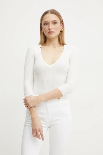 Sveter Elisabetta Franchi dámsky, béžová farba, tenký, MK98T51E2