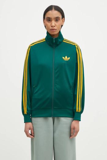 Mikina adidas Originals Firebird dámska, zelená farba, vzorovaná, JP2299