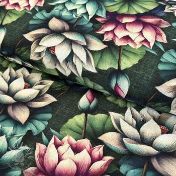 Viskóza s ľanom Marigold design E digital print