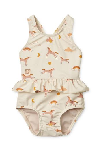 Jednodielne plavky pre bábätká Liewood Amina Baby Printed Swimsuit béžová farba, LW19981