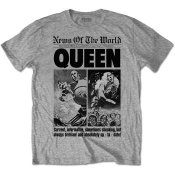 Queen tričko News of the World 40th Front Page Šedá 3XL